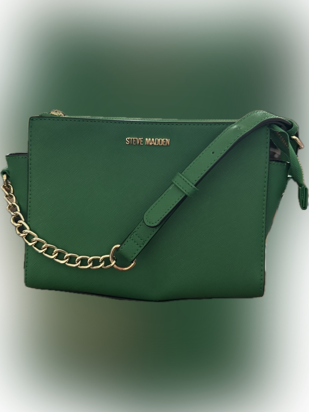 Steve Madden Emerald Green Crossbody with Gold Chain Detail